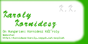 karoly kornidesz business card
